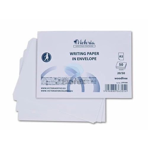 Írólap, famentes, A5, 20/50, VICTORIA PAPER "Borítékos" 60g - 50 lap