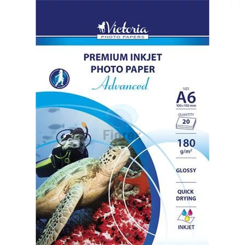 Fotópapír, tintasugaras, A6, 180 g, fényes, VICTORIA PAPER "Advanced" - 20 lap