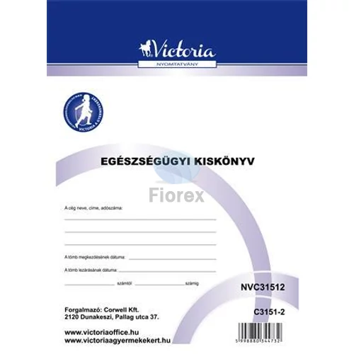 Nyomtatvány, egészségügyi kiskönyv, A6, VICTORIA PAPER 