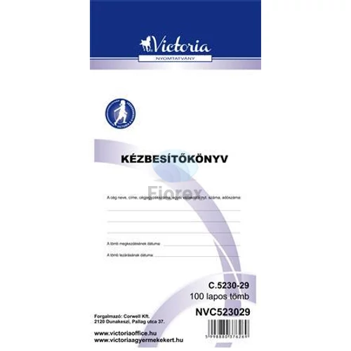 Nyomtatvány, kézbesítőkönyv, 100 lap, VICTORIA PAPER, "C.5230-29" - 10 tömb