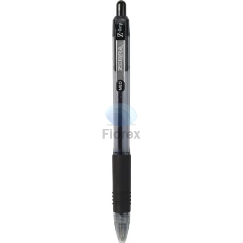 Golyóstoll, 0,27 mm, nyomógombos, ZEBRA "Z-Grip", fekete