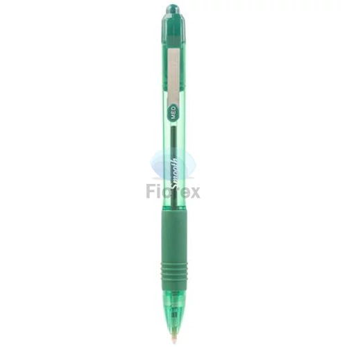 Golyóstoll, 0,27 mm, nyomógombos, ZEBRA "Z-Grip Smooth", zöld