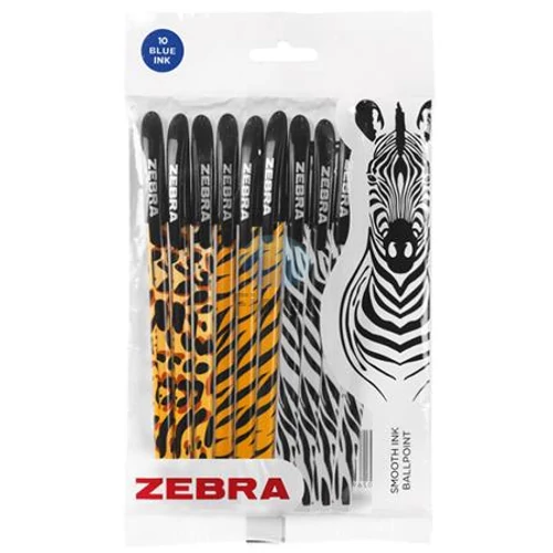 Golyóstoll, 0,27 mm, kupakos, vegyes testszín, ZEBRA "Animal Doodler`z", kék