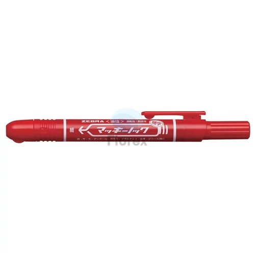 Alkoholos marker, 1,3 mm, nyomógombos, ZEBRA "Mckie Retractable", piros