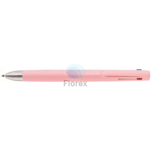 Golyóstoll, 0,24 mm, nyomógombos, háromszínű, ZEBRA  "bLen 3C", rózsaszín test