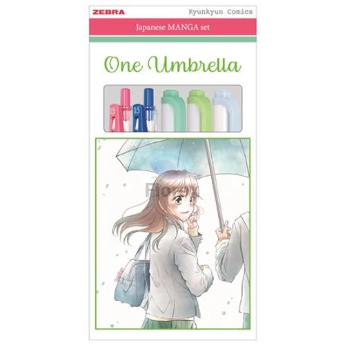 Írószer készlet, ZEBRA Manga Set, One Umbrella, 5 darabos