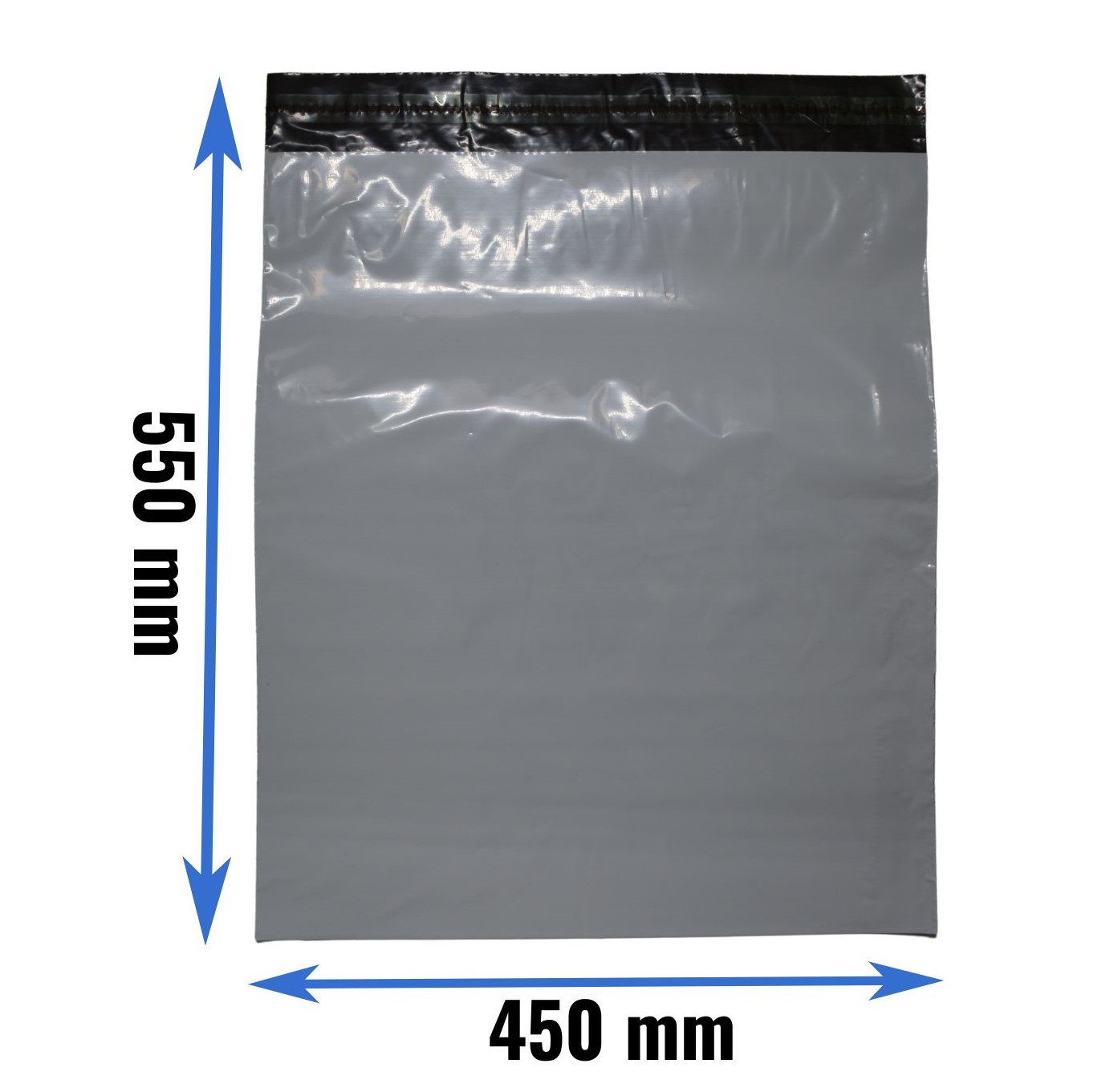 Futártasak szürke színű, leragasztható 450x550 mm -