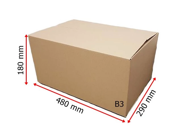 B3 480x290x180 mm 31BC, 5 rétegű Hullámkarton doboz