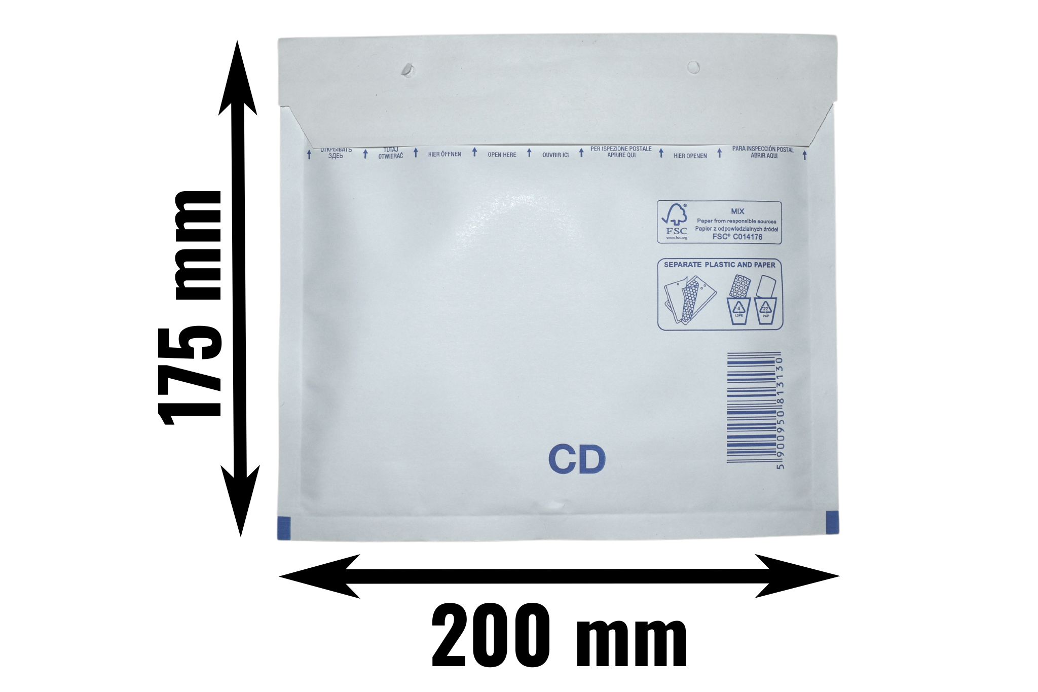 Légpárnás boríték CD 200x175mm