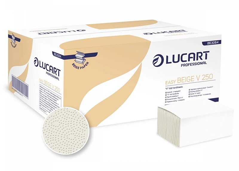 Hajtogatott kéztörlő Lucart Easy Beige V 250, natur