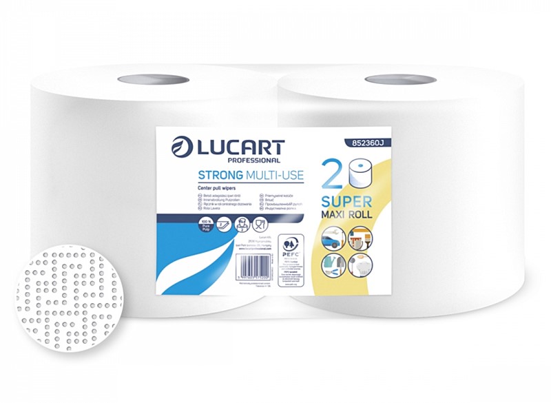 Tekercses törlőkendő Lucart Strong Multi-use, hófehér