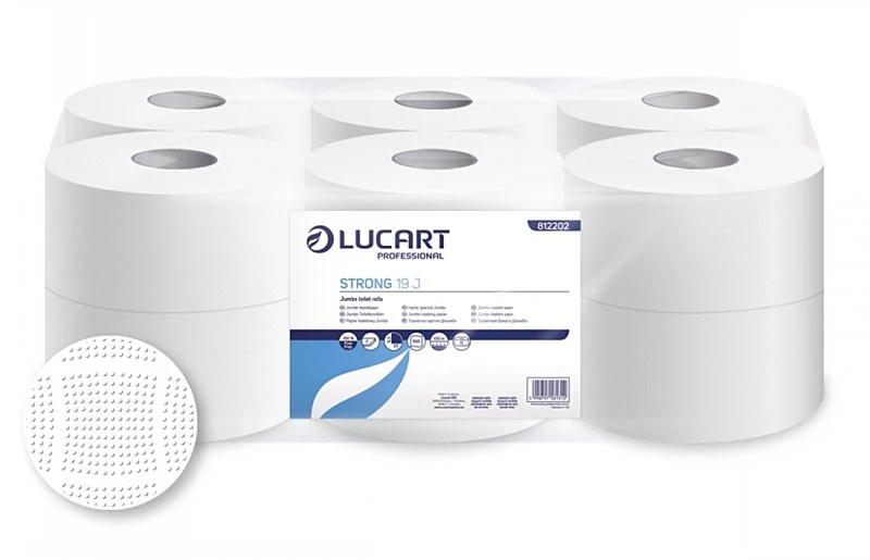 Jumbo toalett papír Lucart Strong 19J C+C, hófehér