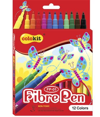 Filctoll készlet, COLOKIT FibrePen, 12 különböző szín