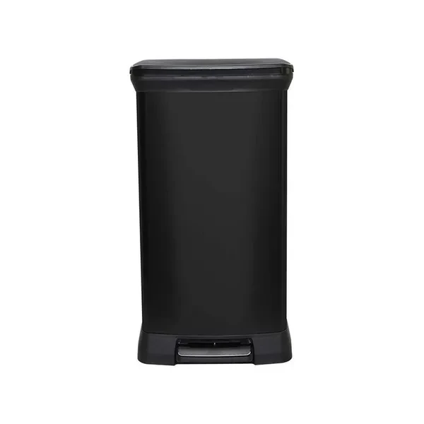 Pedálos szemetes, fémhatású, 50 l, CURVER, fekete
