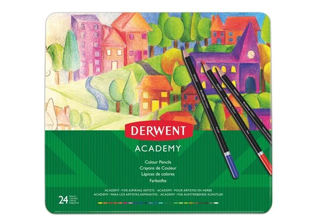 Színes ceruza készlet, fém doboz, DERWENT 
