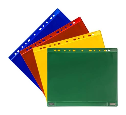Lefűzhető tasak, mágneses, kétoldalas, fekvő, A4, DJOIS, piros - 5db