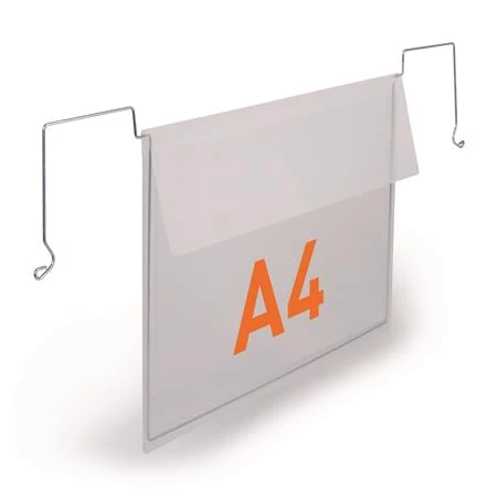 Logisztikai zseb, A4, fekvő, DURABLE, dróttal, áttetsző - 50db