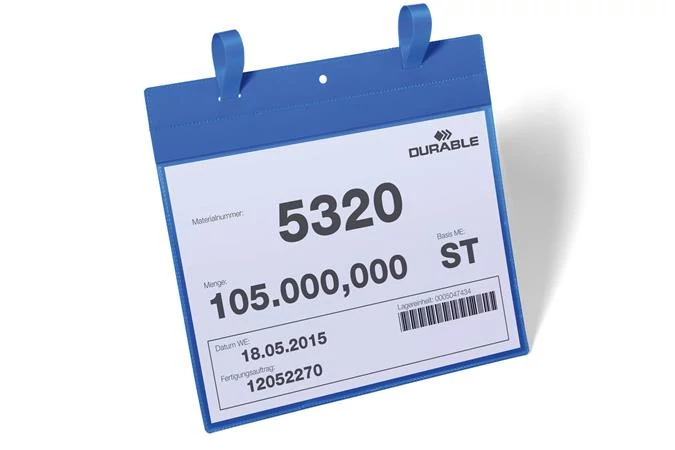 Logisztikai zseb, A4, fekvő, DURABLE, szalaggal, sötétkék - 50db
