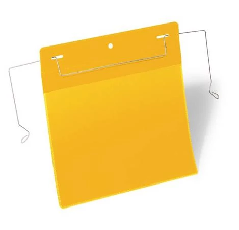 Logisztikai zseb, A5, fekvő, DURABLE, dróttal, sárga - 50db