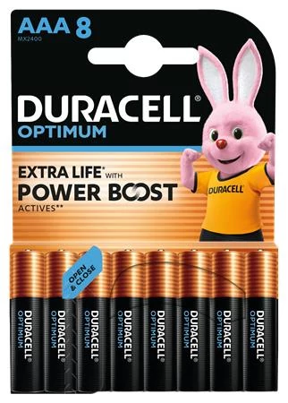 Elem, AAA mikro, 8 db, műanyagmentes, DURACELL 