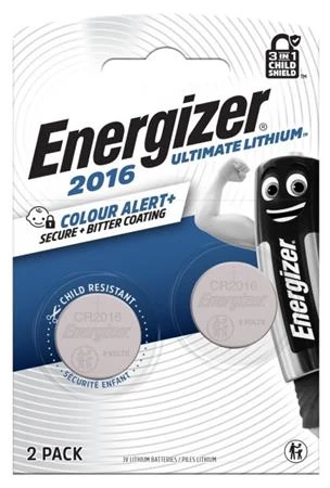 Gombelem, CR2016, 2 db, színjelző, ENERGIZER 