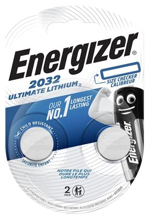 Gombelem, CR2032, 2 db, színjelző, ENERGIZER 