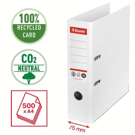 Iratrendező, 75 mm, A4, Co2-semleges, élvédő sínnel, ESSELTE 