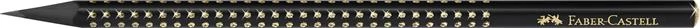 Grafitceruza, B, háromszögletű, FABER-CASTELL, Sparkle Midnight, fekete/arany