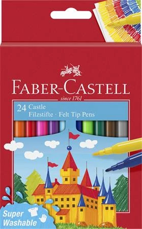 Filctoll készlet, FABER-CASTELL, 24 különböző szín 