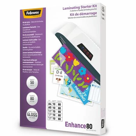 Meleglamináló fólia, 80 mikron, fényes, FELLOWES - 50db