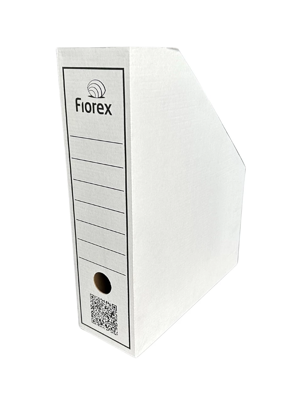 Iratpapucs, karton, 80 mm, Fiorex, fekete-fehér