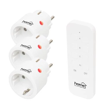 Dugalj szett, 3 aljzat, távirányítóval, 2300 W, HOME, fehér - 4db