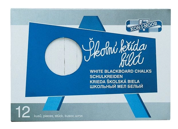 Táblakréta, szögletes, KOH-I-NOOR, fehér - 12db