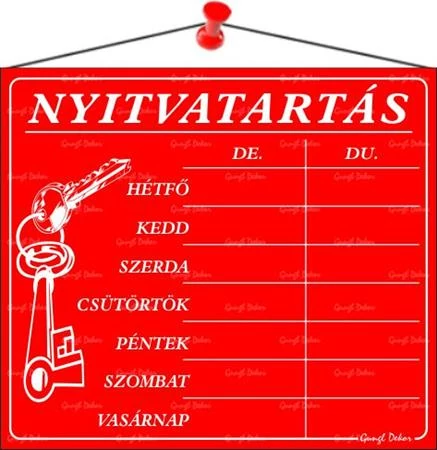Információs tábla, 20x17,5 cm, 