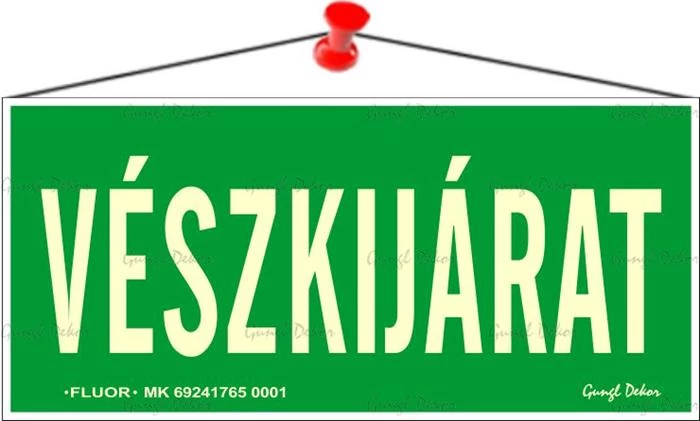 Információs tábla, 25x11,5 cm, fluoreszkáló, utánvilágítós, 