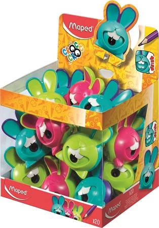 Hegyező display, egylyukú, tartályos, MAPED Croc Croc Innovation, nyuszi, vegyes színek - 20db