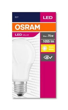 LED izzó, E27, gömb, A60, 10W, 1055lm, 2700K (MF), OSRAM 