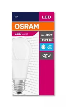 LED izzó, E27, gömb, A60, 13W, 1521lm, 4000K (HF), OSRAM 