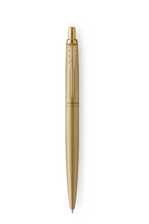 Golyóstoll, 0,7 mm, nyomógombos, arany színű klip, arany tolltest, PARKER, 