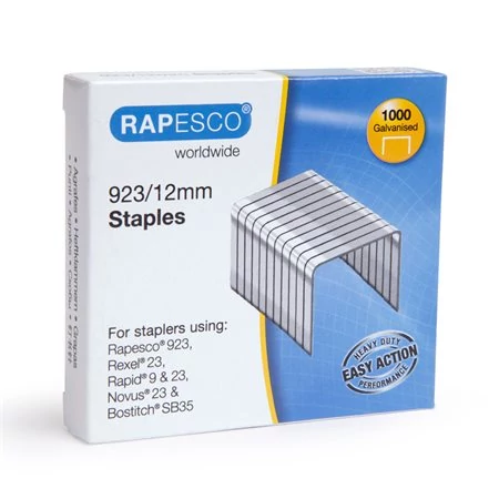 Tűzőkapocs, 923/12, horganyzott, RAPESCO - 1000db