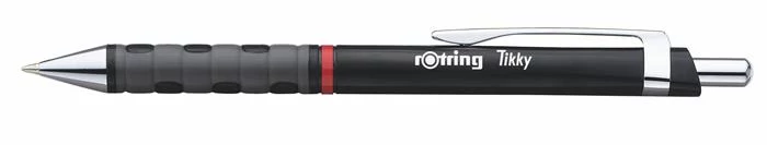 Golyóstoll, 0,8 mm, nyomógombos, fekete tolltest, ROTRING 