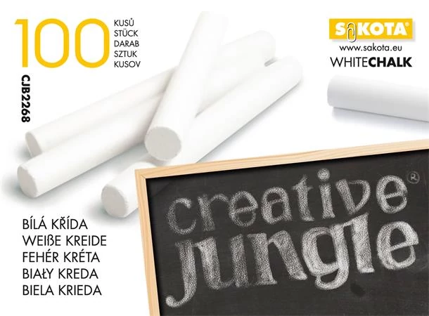 Táblakréta, kerek, SAKOTA, fehér - 100db