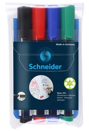 Tábla- és flipchart marker készlet, 2-5 mm, vágott, SCHNEIDER 
