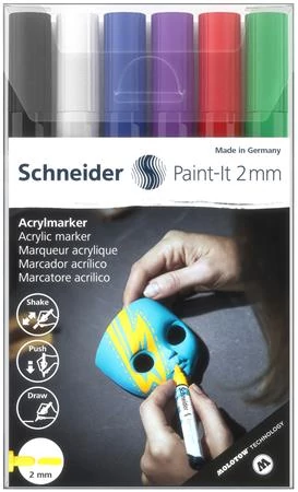 Dekormarker készlet, akril, 2 mm, SCHNEIDER 