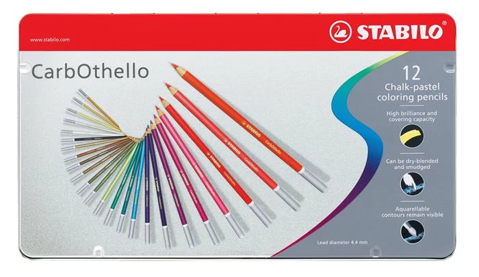 Pasztell ceruza készlet, kerek, fém doboz, STABILO 