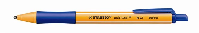 Golyóstoll, 0,5 mm, nyomógombos, STABILO 