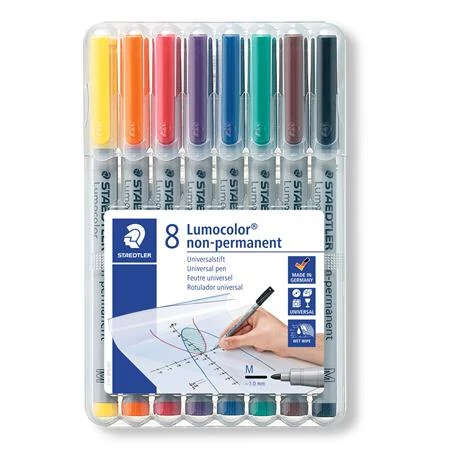 Alkoholmentes marker készlet, OHP, 1 mm, STAEDTLER 