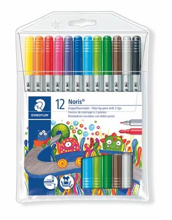 Filctoll készlet, 1-3 mm, kétvégű, kimosható, STAEDTLER 