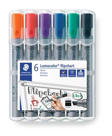 Flipchart marker készlet, 2-5 mm, vágott, STAEDTLER 
