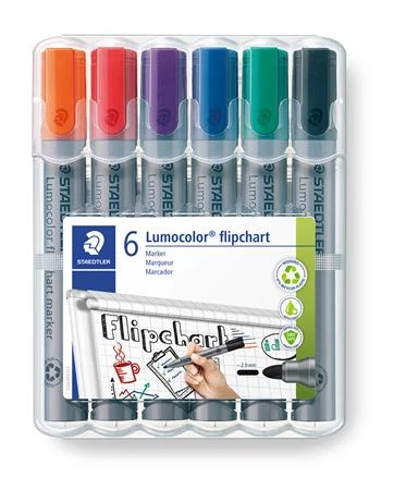 Flipchart marker készlet, 2 mm, kúpos, STAEDTLER 